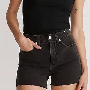 High Rise Denim Madewell Shorts in Black Size 28